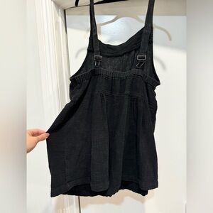 Black comfy overalls.